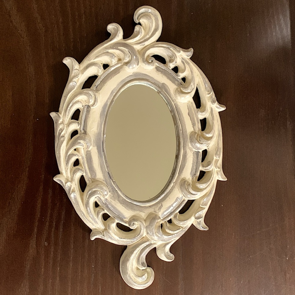 Small Antique Style White Mirror